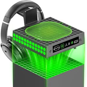 Oivo XBX Series X التبريد دليل مروحة مروحة مع وضع Auto ، للحصول على وحدة التحكم Xbox Series X مع LED ، نظام تبريد المعجبين القابل للتعديل ، وملحقات الألعاب ، وموقف أكثر برودة ، وغطاء الغبار ، وحامل سماعات الرأس