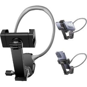 OBEST Neck Phone Holder for POV/Vlog Selfie Magnetic Phone Chest Mount Hands-FreeMount Video Recording Chest Stand for iPhone 16 15 14 13 Pro Max Plus Mini (Black)
