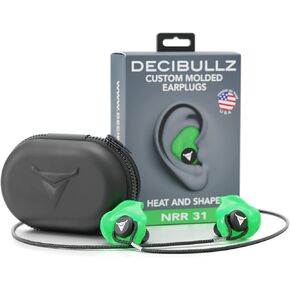 Decibullz Custom Molded Earplugs Pro Pack (Green) Bundle