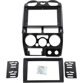 Double Din Dash Radio Trim Kit for Isuzu D-Max MU-7 Chevrolet Colorado Installation Bezel 9 Inches (2001-2005 Silver)