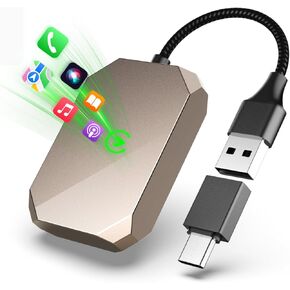 2 IN 1 Wireless Carplay Adapter for iPhone Apple & Android Auto Wireless Adapter, [0 Delay & Stable Transmission] Convert Wired to Wireless Adapter Plug & Play Phone for iOS 10+/Android 11+ 2025 Black