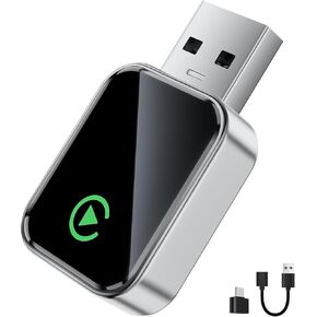 Wireless CarPlay Adapter for iPhone(2025 Upgraded),Mini Size & Plug - Play,Converts Wired to Wireless Apple CarPlay,No Delay Carplay Dongle for Apple iOS 10+/Android 11+ and Above