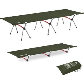 Naturehike ArmyWild Folding Camping Cot, Height Adjustable Ultralight Backpacking Cot, Portable Camping Bed for Camping Hiking Travel Home