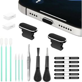 Mobile Phone Speaker Metal Dust Mesh, typeC Charging Port dust Plug, USB C Cleaning Brush Cleaning Tool Set for iPhone 15 16 Series
