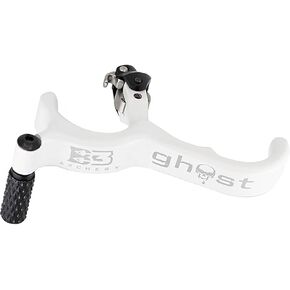 B3 Archery Ghost 3 Finger Handle Back-Tension Release with Textured Coated White Grip & Integrated Thumb Peg for Bowhunting & Competition
