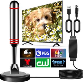 Digital Antenna for Smart TV Indoor, Antenna for Smart TV for Long Range Reception,Indoor Antenna with Amplifier Signal Booster for Local Channels,HDTV Antennas for Easy Installation