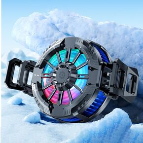 Phone Cooler, LOCZAR Magnetic Fan Small USB Fan for Gaming with Removable Grip, Semiconductor Cooling RGB Cellphone Radiator for Cell iPhone Ipad Ps5 Gamer Influencer Tiktok Live Streaming