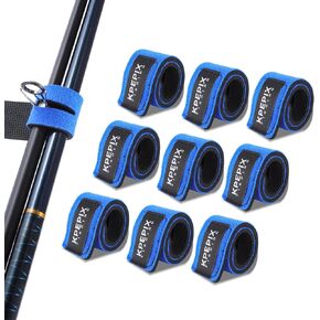 9PCS Fishing Rod Belts - Fishing Rod Sleeve Pole Straps, Fishing Pole Wrap - Fish Accessories Fit for Casting Rod, Spinning and Fly Rod