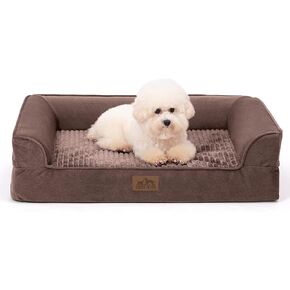 Orthopedic Dog Bed for Large Dogs, Washable Dog Sofa Beds Large, Supportive Foam Pet Couch Bed with Removable Washable Cover, Waterproof Lining and Nonskid Bottom, Grey(L, 42" L x 30" W x 7.5" Th)