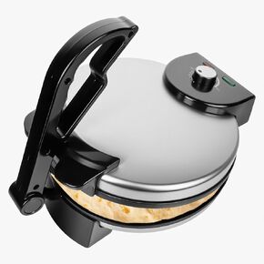 10inch Compact Roti Maker Machine, Electric Tortilla Maker with FREE Roti Warmer and Removable Handle, Electric Tortilla Press to make Roti, Chapati, Tortilla, Tortillera AC 110V 50/60Hz 1200W