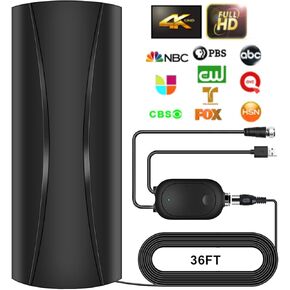 2025 Strongest Digital TV Antenna, 2200+Miles Range Tv Antenna for Smart TV Indoor, 360° Reception TV Antenna Indoor with Amplifier Signal Booster Support 4K 8K 1080p All TV's-38ft Thick Coaxial Cable