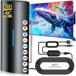 2200+ Miles Range TV Antenna Indoor, Strongest Digital Antenna for Smart TV with Amplifier and Signal Booster, HDTV Antenna for All Smart Older TVs, Support 4K 8K 1080P ATSC 3.0-38ft Coax Cable