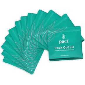 PACT Pack Out Kit - Camping Poop Kit Includes Wet Wipes, Smell Proof Disposal Bags, Hand Wipes, Poop Powder for Odor and Human Waste Bags for Camping and Backpacking in Kuwait