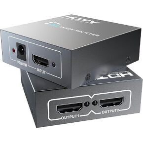ENS 4K HDMI Splitter 1 in 8 Out, 1x8 Powered HDMI Splitter for Dual Monitors w/Power Adapter, 4K@30Hz Dual Monitors Duplicate/Mirror for PS4 Fire Stick HDTV