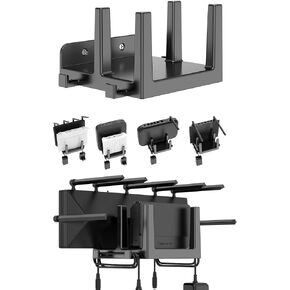 Wall Mount Shelf for WiFi Router, Modem, TV Box, Universal Cable Box Shelf Compatible with Laptop, Cellphone, Tablet, and Other Devices with Thickness Up to 45 mm (Black)