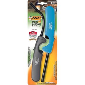 BIC Multi-Purpose Classic Edition Lighter & Flex Wand Lighter, 2-Pack (Colors May Vary)
