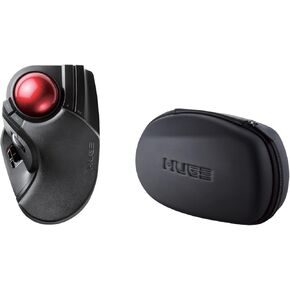 ELECOM 2.4GHz Wireless Finger-Operated Large Size Trackball Mouse & Hard EVA Case (M-HT1DRBK + BMA-HT1DRBK)