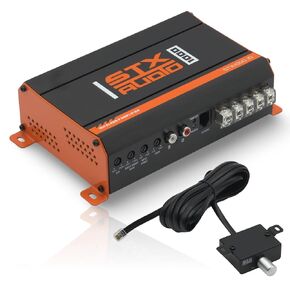 STX Audio Stx1000.1d 1000-watt Monoblock Class D ، 1 أوم مستقر ، 600 واط ، تصميم دائرة MOSFET ، دفعة باس قابلة للتعديل و LPF لأنظمة صوت السيارة