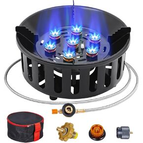 Bestfire Propane Burner ، موقد بروبان واحد ، موقد غاز مقاوم للرياح للطهي في الهواء الطلق ، موقد ألعاب محمول مع إشعال Piezo ، يشمل حقيبة حمل