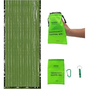 Emergency Sleeping Bag for Survival with Whistles, Waterproof Lightweight Emergency Bivvy Sack, Portable Thermal Emergency Blanket Gear for Camping, Hiking, Outdoor, Adventure Activities(1PC)