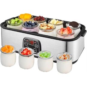 Probiotic Yogurt Motor, Probiotic Yogurt Maker with Adjustable Temperature Control, 1400ML Yogurt Maker, Includes 8 Lids for Versatile Use, Ideal for Homemade Creations (8 Cups)