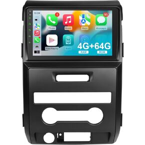 Android Car Radio for Ford F150 2009 2010 2011 2012 2013, Wireless Carplay Android Auto 4G+64G 9 inch Touch Screen Car Stereo with GPS Navigation Bluetooth WiFi AM/FM SWC Upgrade Replacement Head Unit