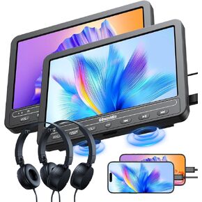 10.5" Portable DVD Players for Car with HDMI Input, 5-Hour Battery, Dual Car DVD Players Support USB/TF Card, Last Memory, Play Same/Different Movies, Region Free