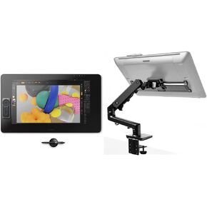 Wacom Cintiq Pro 24 Creative Pen and Touch Display – 4K Graphic Drawing Monitor with 8192 Pen Pressure and 99% Adobe RGB (DTH2420K0), Black & Flex Arm (ACK62803K)
