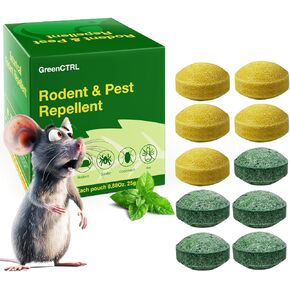 Mouse Rodent Repellent Balls 10PCS, Mice Repellent Outdoor, Peppermint Oil Moth Balls for Indoor Outdoor Use, Natural Mothballs for Attic, Garage, Yard, Warehouse,Shed, Safe for Pets and Kids