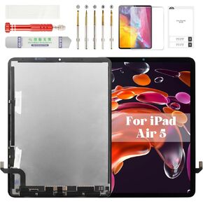 for iPad Air 5 Screen Replacement Kit for iPad Air 5th Generation LCD Replacement Display for iPad Air 5 Digitizer Touch Assembly Screen Replacement A2588 A2589 A2591 Black