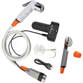 Portable Camping Shower, Travel Portable Bidet, Handheld Bidet Sprayer, Camping Shower Kit with Pump, Electirc Shower with LED Light