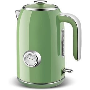 Pukomc Electric Kettle,1.7L Stainless Steel Electric tea kettle with Temperature Gauge, Fast Boiling, Auto Shut - off, BPA - Free, Boil - Dry Protection, (Silver)