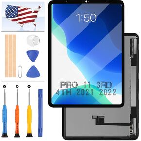 OLED for iPad Pro 11 3rd 4th Gen 2021 2022 LCD Screen Replacement for iPad A2377 A2459 A2301 A2460 2022 A2435 A2761 A2762 A2759 LCD Display Touch Screen Digitizer Glass Assembly with Tool 11"