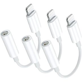 Apple Mfi Certified Lightning to 3.5mm for iPhone Adapter Headphone Jack Dongle for iPhone with Aux Cord Audio Cable Apple Accessories Compatible with iPhone 14 13 12 11 X Xs 8 7 （2 Pack）