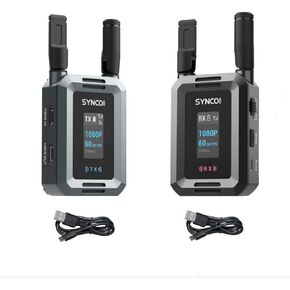 Synco XVSION نظام نقل الفيديو اللاسلكي HD 300 متر 1080P 60 إطارًا في الثانية من جهاز إرسال HDMI ومستقبل 40ms مراقبة في الوقت الفعلي للبث المباشر ، والتصوير ، TVC (1 TX و 1 RX)