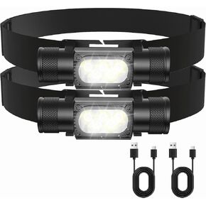 LED Rechargeable Headlamp-1600 LM Hidden USB C Charging Headlight,IPX6 Waterproof Head Lamp with 2600mAh Battery,Adjustable Headband,Lightweight with Multiple Modes for Camping,Hiking,Fishing