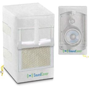 Two White Waterproof 600D Outdoor Speaker Covers for C-Bracket Mounted Speakers – Fits Klipsch AW-650, Polk Atrium 8 SDI, Definitive Technology AW 6500 (Max Dimensions: H 15" x W 9.45" x D 11") in Kuwait