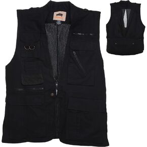 Humvee Safari Photography Vest for Men, Women, Unisex - Vest for Hunting, Fishing, Camping, Travel, Hiking, Outdoor - 100% Cotton, Black, XXX Large