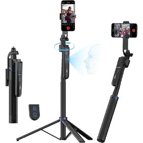 70" Auto Face Tracking Tripod, Extendable 360° Rotation Phone Holder for iPhone and Android, Selfie Stick w/Remote Control and Smart Gesture,Phone Tripod Video Recording for TikTok(UTK-01)