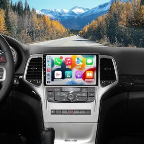 [4GB+32GB] Car Radio for Jeep Grand Cherokee 2008-2013 9 inch IPS Touch Screen Stereo, Wireless Carplay/Android Auto 5GWiFi GPS SWC Mirror Link Backup Camera for Jeep Grand Cherokee 2008-2013