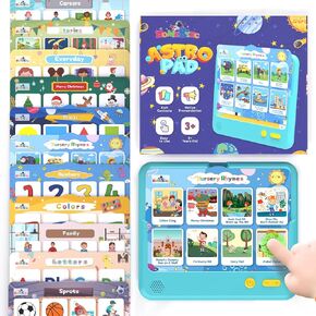 Astro Pad, Toddler Interactive Learning Toys Ages 3 4 5 6, Kids Educational Tablet Include Sight Words, Nursery Rhymes, Stories, Stocking Stuffers Christmas Birthday Gifts for Boys and Girls