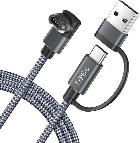 Itramax 2-in-1 USB-A Charger Cable for Garmin 4FT 2Pack,Data Charging Cord for Fenix 8 7 6 Pro 5 Plus,Approach S70 S62 S60 S42 S40 G12,Vivomove 3 3S,Quatix 8 7,Tactix 7 Pro,Vivosmart 5,Swim 2 - Black in Saudi Arabia