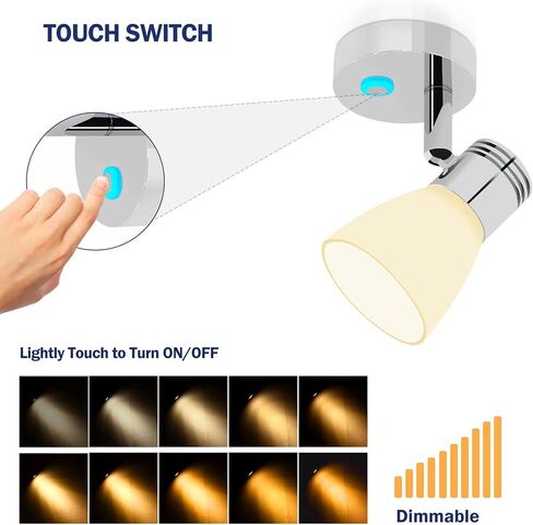 THALASSA RV Interior Lights LED 12V Fixtures Dimmable Boat Reading Lamp 12 Volts 3W Wall Sconce LED for Marine Caravan Camper Van Indoor Warm White Sconces Lighting in Saudi Arabia