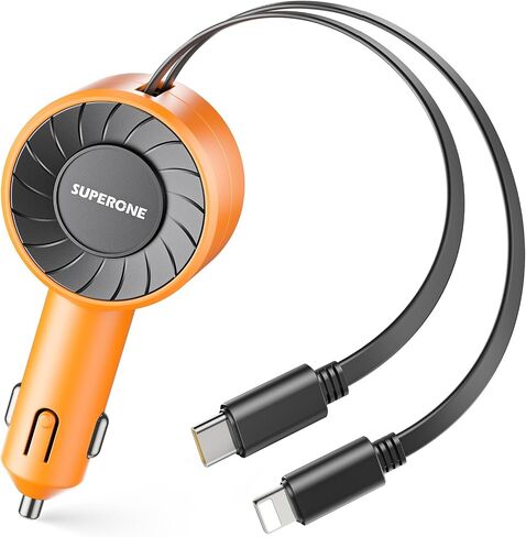 【Dual Apple】 Retractable Car Phone Charger for iPhone, 3 in 1 Small L Car Charger USB A Cigarette Lighter Adapter for Apple iPhone 14 13 12 11 Pro/XS/XR/Mini/X/iPad/AirPods in Saudi Arabia