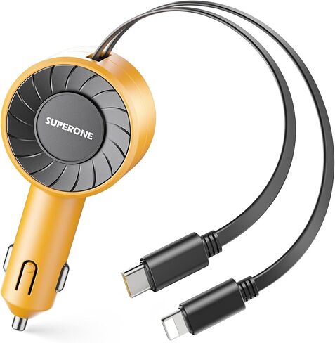 【Dual Apple】 Retractable Car Phone Charger for iPhone, 3 in 1 Small L Car Charger USB A Cigarette Lighter Adapter for Apple iPhone 14 13 12 11 Pro/XS/XR/Mini/X/iPad/AirPods in Saudi Arabia