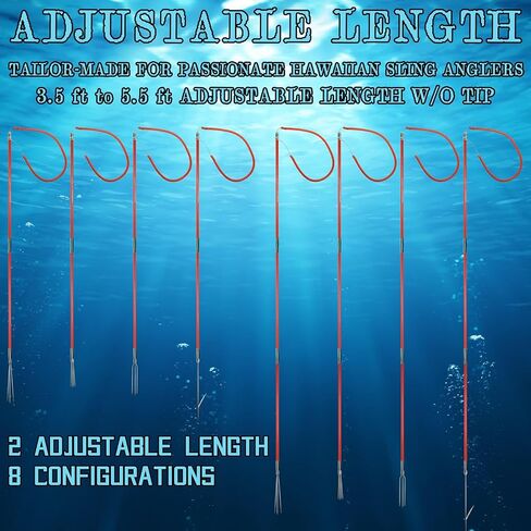 Spearfishing Pole Hawaiian Sling Fishing Spear Set Fiberglass Pole Spear Harpoon Spearfishing Gear in Kuwait