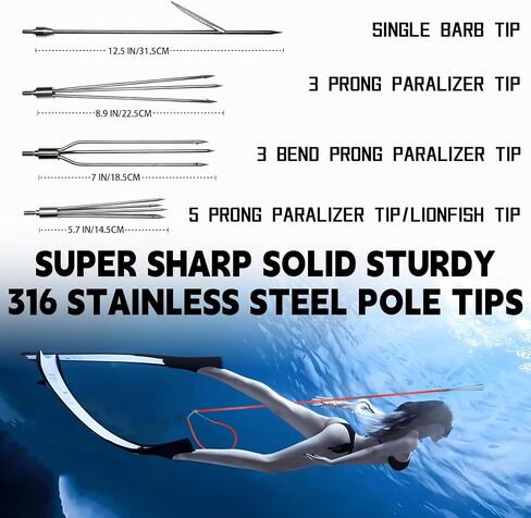 Spearfishing Pole Hawaiian Sling Fishing Spear Set Fiberglass Pole Spear Harpoon Spearfishing Gear in Kuwait