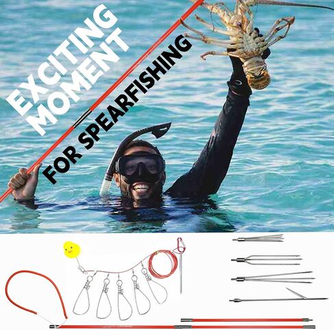Spearfishing Pole Hawaiian Sling Fishing Spear Set Fiberglass Pole Spear Harpoon Spearfishing Gear in Kuwait