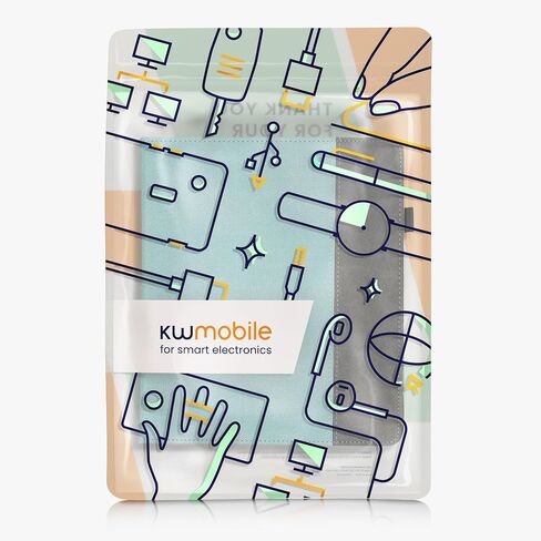 kwmobile Cover Compatible with Amazon Kindle Scribe (2024) Cover - Faux Leather/Suede Case with Stand - Dark Blue/Dark Grey in Saudi Arabia