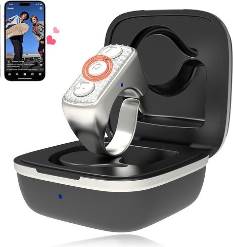 TikTok Remote Control with Glitter Diamonds for TikTok, Remote Control for TikTok, TikTok Scrolling Ring for iPhone, iPad, iOS, Android (Diamonds, Pink) in Saudi Arabia